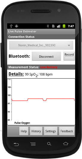 Live Pulse Oximeter