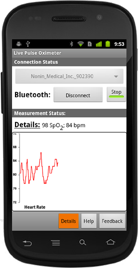 Live Pulse Oximeter